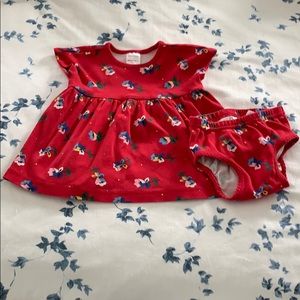Hanna Andersson Red Floral dress and bloomers